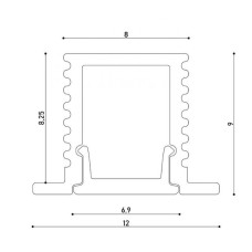 LED профіль з розсіювачем PC, 2м KLOODI KLP0809KR 2
