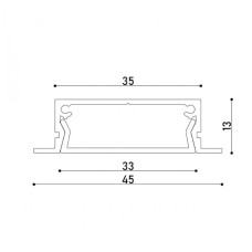 LED профіль з розсіювачем PC матовий опал, 3м KLOODI KLP3513 3