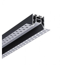 LED профіль врізний під шпаклівку+вставка чорна "антиблік", 2м KLOODI KLP165 2