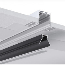 LED профіль врізний під шпаклівку+вставка чорна "антиблік", 2м KLOODI KLP165 2