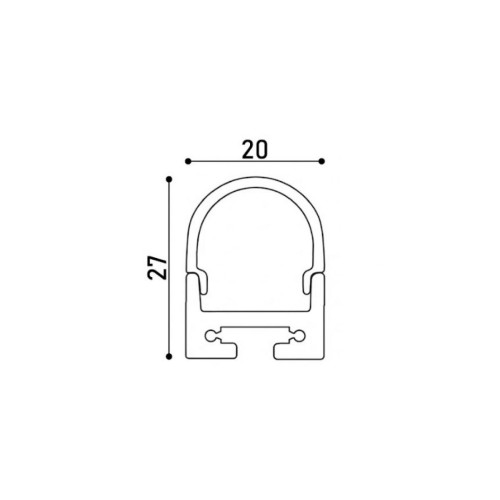 LED профіль накладний з розсіювачем PC, 2м KLOODI KLP2027R 2