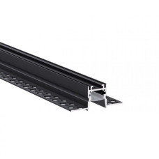 LED профіль врізний під шпаклівку з розсіювачем PC, 2м KLOODI KLP176TR 2 BK