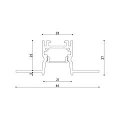 LED профіль врізний під шпаклівку з розсіювачем PC, 2м KLOODI KLP176TR 2 BK