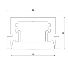 LED Профіль алюмінієвий підлоговий. Розсіювач PC в комплекті. 2м KLOODI KLP2213 2