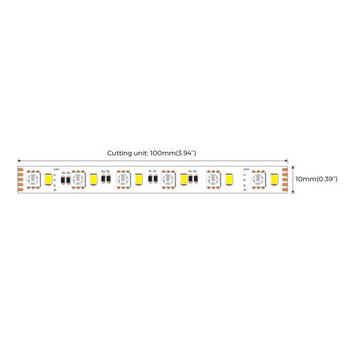 LED стрічка OLEDIM PS-2835-120-IP20-16.8W-RGB+6500К-24V
