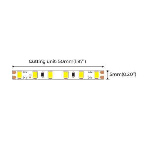 LED стрічка OLEDIM PS-2835-120-IP20-8.8W-6500К-24V
