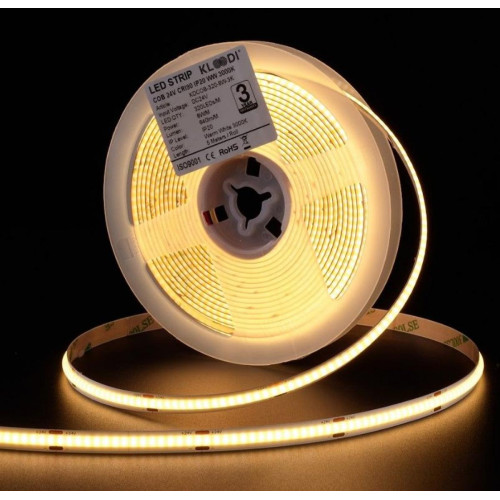 LED Стрічка 8W 320LED 3000K 720LM IP20 24V KLOODI KDCOB-320-8W-3К-24V