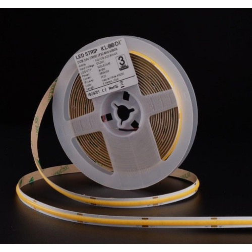 LED Стрічка 8W 320LED 4000K 680LM IP20 24V KLOODI KDCOB-320-8W-4К-24V