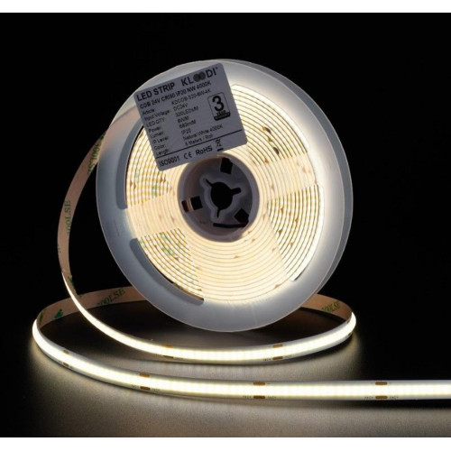 LED Стрічка 8W 320LED 4000K 680LM IP20 24V KLOODI KDCOB-320-8W-4К-24V