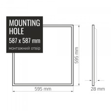 LED панель VIDEX 60W 4100K 220V матова