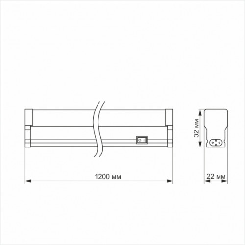 LED свiтильник лiнiйний Т5 TITANUM 20W 1.2М 5000K