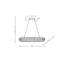 Люстра Azzardo AZ6711 Spark Oval LED 2x71W 3000K-6000K IP20 золотая