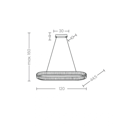 Люстра Azzardo AZ6711 Spark Oval LED 2x71W 3000K-6000K IP20 золотая
