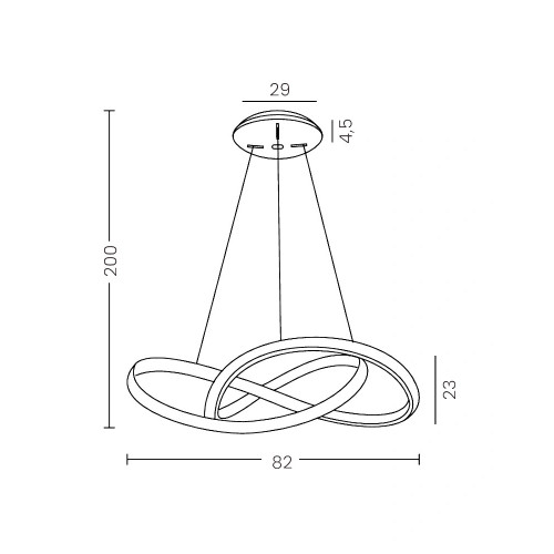 Подвесной светильник, люстра Azzardo AZ5096 Infinity LED 1x80W 3000K-4000K 4300Lm IP20 черный