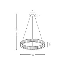 Люстра Azzardo AZ5788 Spark LED 1x30W 3000K 2560Lm IP20 золотая