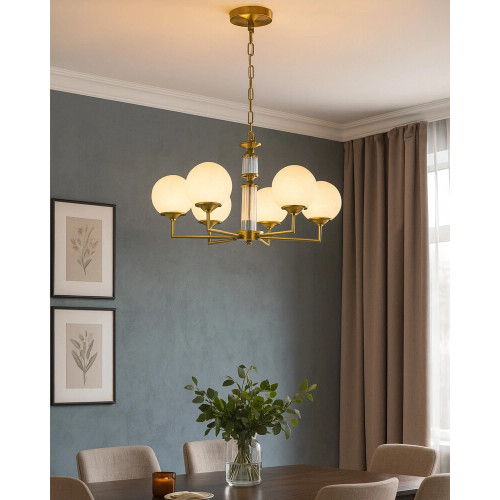 Люстра Edlin PL321163-6 Amiria E27 6x12W IP20 латунний