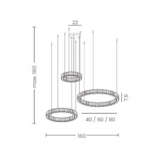 Люстра Azzardo AZ5795 Spark LED 3x144W 3000K 7840Lm IP20 хром