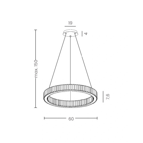 Люстра Azzardo AZ5789 Spark LED 1x30W 3000K 2560Lm IP20 хром