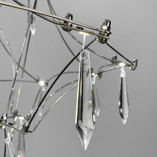 Дизайнерская невесомая серебряная люстра d80 см | Line F | Арт. MJ158-800 CH 