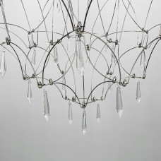 Дизайнерская невесомая серебряная люстра d80 см | Line F | Арт. MJ158-800 CH 
