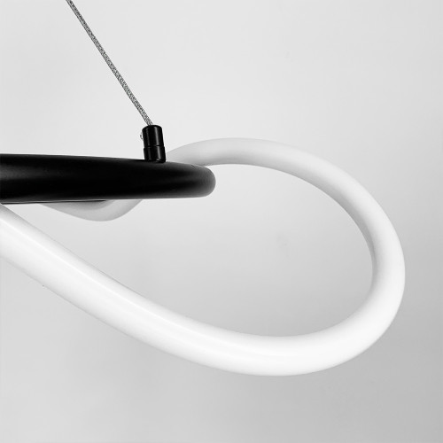 Черная кольцевая люстра с гибкой LED лентой Ø95 см (кольцо 60 см) | Line F | Арт. JU22N-600 BK 