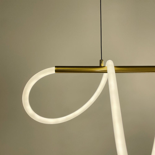 Латунна видовжена люстра з гнучкою LED стрічкою 170 см | Арт. Y 410-1500 AB | Line F