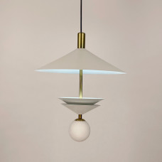 Елегантна підвісна люстра із білим плафоном | Арт. AA 457-360 WT | Line F