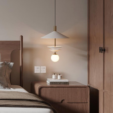 Елегантна підвісна люстра із білим плафоном | Арт. AA 457-360 WT | Line F