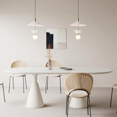 Елегантна підвісна люстра із білим плафоном | Арт. AA 457-360 WT | Line F