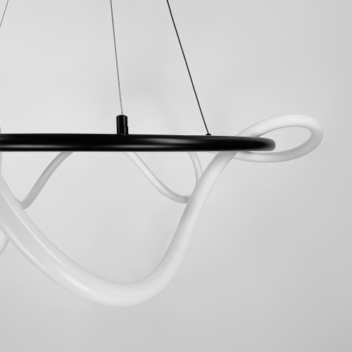 Кольцевая черная люстра с гибкой LED лентой Ø105 см (кольцо 80 см) | Line F | Арт. Y410-800 BK 