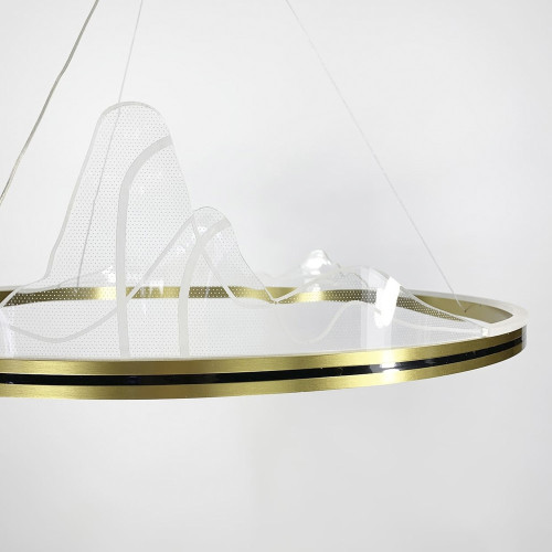 Изысканная подвесная LED люстра с имитацией высокогорья Ø 100 см | Line F | Арт. SGA16-1000 AB 