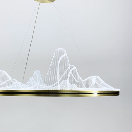 Изысканная подвесная LED люстра с имитацией высокогорья Ø 100 см | Line F | Арт. SGA16-1000 AB 