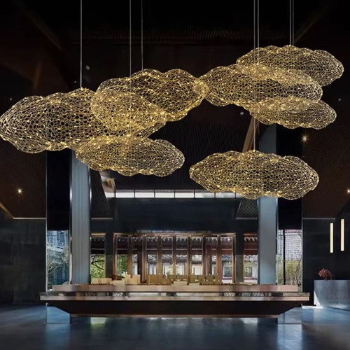 Декоративная люстра-облачка LED CLOUD в золотом корпусе 80х45 см | Line F | Арт. MJ83-800 GD 