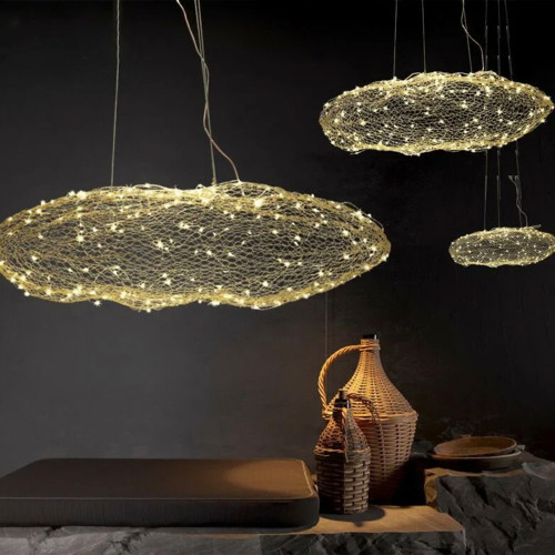 Декоративная люстра-облачка LED CLOUD в золотом корпусе 60х37 см | Line F | Арт. MJ83-600 GD 