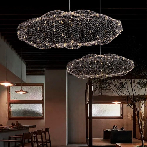 Декоративная люстра-облачка LED CLOUD в серебряном корпусе 120х63 см | Line F | Арт. MJ83-1200 CH 