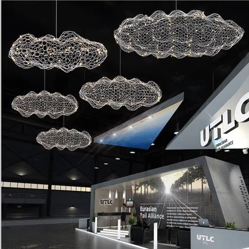 Декоративная люстра-облачка LED CLOUD в серебряном корпусе 80х45 см | Line F | Арт. MJ83-800 CH 