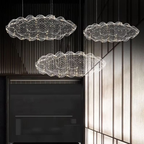 Декоративная люстра-облачка LED CLOUD в серебряном корпусе 100х50 см | Line F | Арт. MJ83-1000 CH 