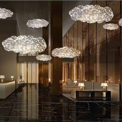 Декоративная люстра-облачка LED CLOUD в серебряном корпусе 100х50 см | Line F | Арт. MJ83-1000 CH 