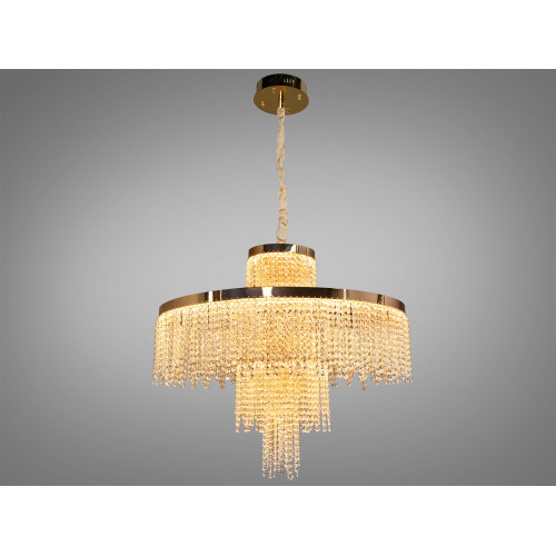 Люстра хрустальная Diasha 376 золото LED 165Вт многоярусная подвес (арт. 376-800CH)