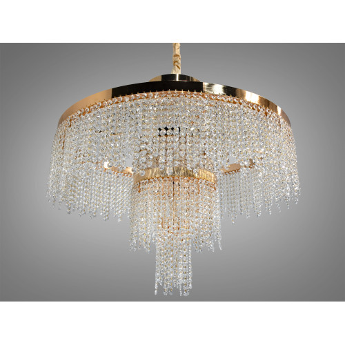 Люстра хрустальная Diasha 376 золото LED 165Вт многоярусная подвес (арт. 376-800CH)