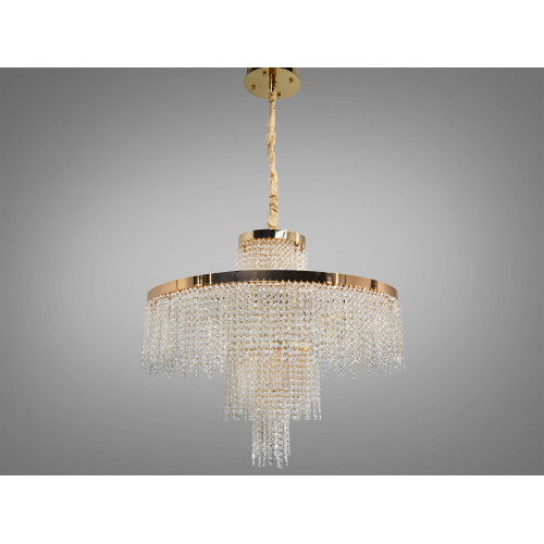 Люстра хрустальная Diasha 376 золото LED 165Вт многоярусная подвес (арт. 376-800CH)