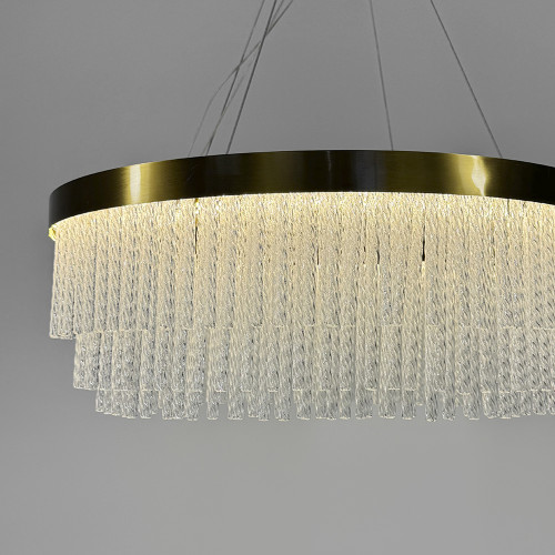 Изысканная подвесная LED люстра в латунном корпусе Ø 80 см | Line F | Арт. M221-800 GD 