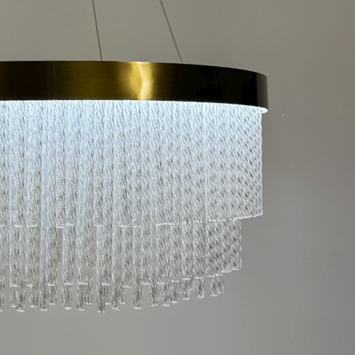 Изысканная подвесная LED люстра в латунном корпусе Ø 80 см | Line F | Арт. M221-800 GD 