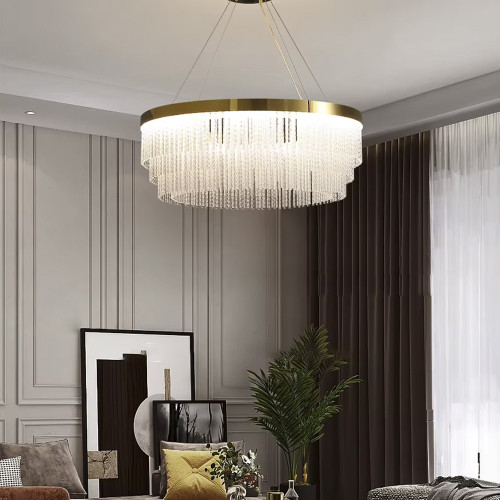 Изысканная подвесная LED люстра в латунном корпусе Ø 80 см | Line F | Арт. M221-800 GD 
