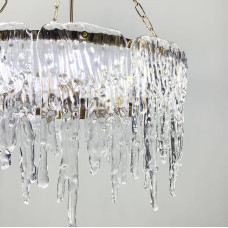 Дизайнерская люстра с прозрачными стеклянными пластинами Ø 100 см | Line F | Арт. D1522-1000 