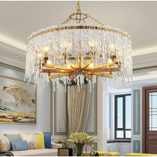 Дизайнерская люстра с прозрачными стеклянными пластинами Ø 100 см | Line F | Арт. D1522-1000 