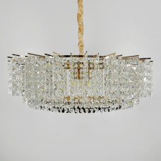 Изысканная золотая люстра с хрустальными подвесками Ø 55 см | Line F | Арт. 567-600 