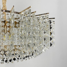 Изысканная золотая люстра с хрустальными подвесками Ø 55 см | Line F | Арт. 567-600 