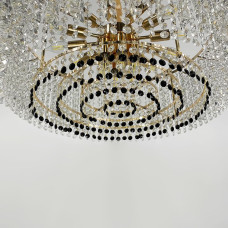 Изысканная золотая люстра с хрустальными подвесками Ø 75 см | Line F | Арт. 567-800 