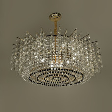 Изысканная золотая люстра с хрустальными подвесками Ø 75 см | Line F | Арт. 567-800 